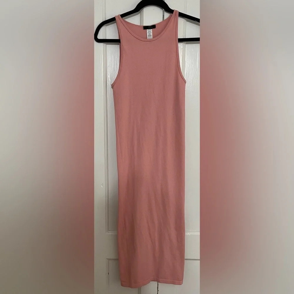 RDI ribbed bodycon tank dress in dusty rose
